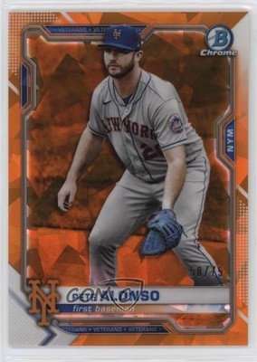 2021 Bowman Chrome Sapphire Orange Refractor 58/75 Pete Alonso #41 1cz3