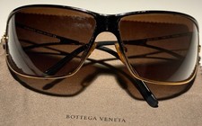 Versace Mod 2040 Black Gold Frame Brwn Gradient Lens Unisex Vintage Sunglasses