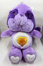 Vintage Kenner 1984 Care Bear Cousins Purple Bright Heart Raccoon 13" Plush