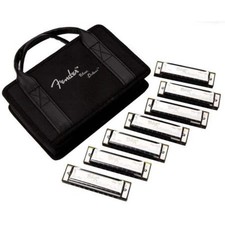 Fender Blues Deluxe Harmonica Pack of 7 with Case