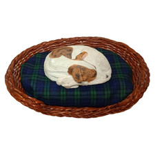 Sandra Brue Sandicast Whippet White Brindle Sleeping In Dog Bed - Nice Sandra Brue Sandicast Whippet White Brindle Sleeping In Dog Bed - Nice