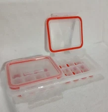 Ice Topper Ice Cube Tray with 2 Hinged Lids (1) Tray Easy Release 16 Cubes