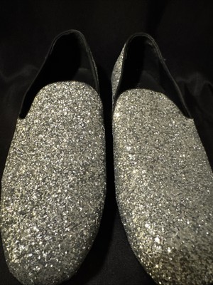 Justar Metallic Silver Slip-on Dress Shoes New Sparkly