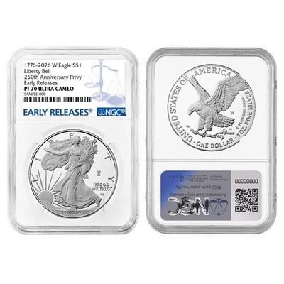 2026-W Proof $1 American Silver Eagle NGC PF70UC ER Blue Label | eBay