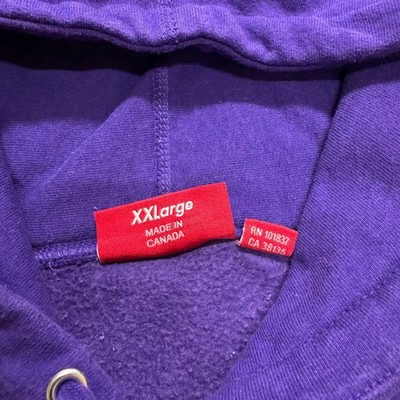 （カナダ製）希少 SUPREME パープル スウェット Supreme Hoodie Men's 2XL Purple Made In Canada Embroidered Script
