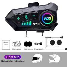 Y10 Motorcycle Helmet Headset Stereo Voice Control Bluetooth Hands Free Call IPX