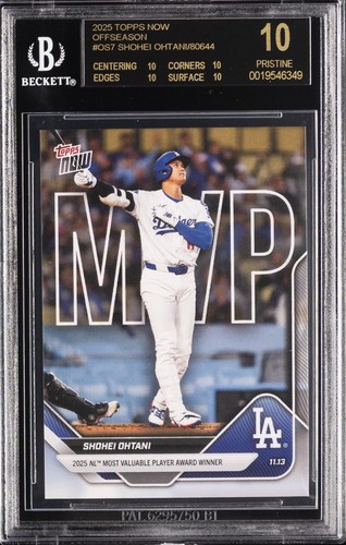 2025 TOPPS NOW OFFSEASON #OS7 SHOHEI OHTANI BGS 10 BLACK LABEL