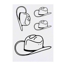 4 x 'Cowboy Hat' Temporary Tattoos / Transfers TO00013899 