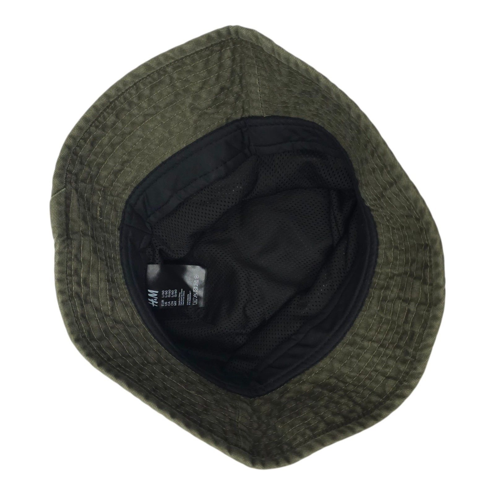 H&M Olive Green Bucket Hat Cotton Military Style Boho Festival Unisex L Cap thumbnail 7