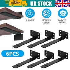 6 Pack Floating Shelf Brackets 15CM Heavy Duty Metal for Support Wall Hanging UK
