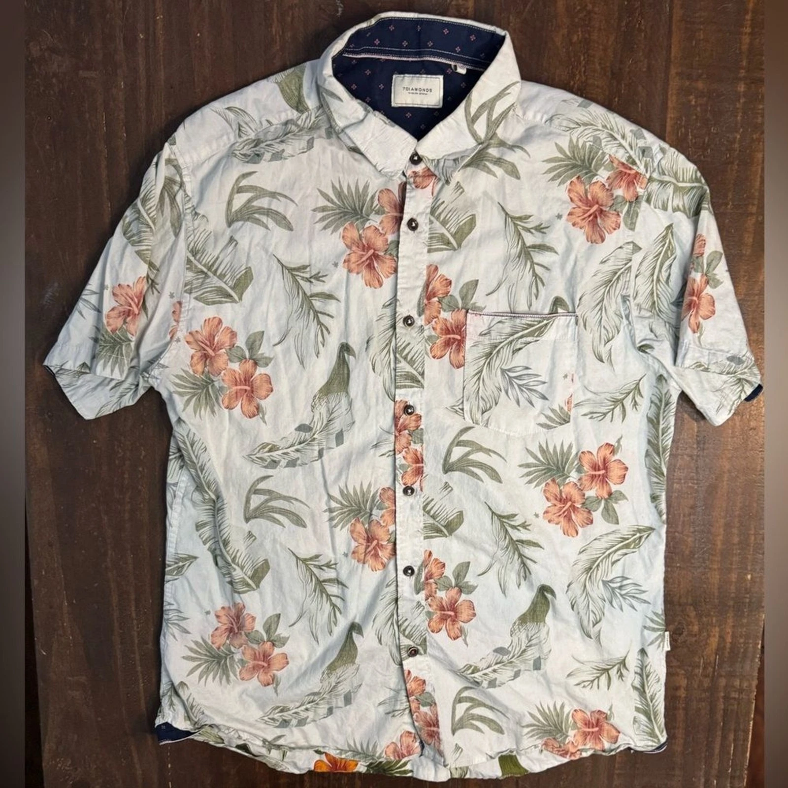 7 Diamonds Tropical Floral Men's Shirt XL