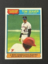 1976 Topps Tom Seaver #5 Record Breaker New York Mets Baseball Trading Card