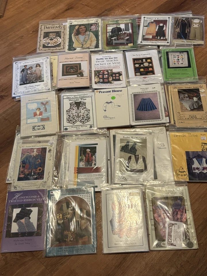 Wholesale Lot X 45 Patterns All Sizes Vests Clothing Country Homespun Cottage - Image 2 of 4