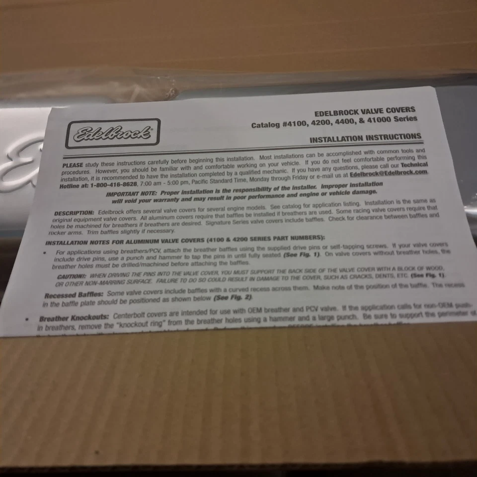 Engine Valve Cover Set-VIN: D Edelbrock 4460 FORD Smallblock Not Boss  - Image 4 of 4