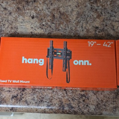 ONN Fixed TV Wall Mount 19''-42'' Quick-Release Built-in Level Black VESA Hardware