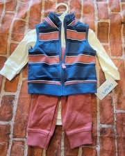 Carters 3 Piece Boys Set Sz 6 Months New Shirt Vest Pants