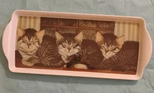 Temark Melamine Serving Dish 14"X6.5" 3 Kittens Picture