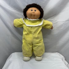 1982 Coleco Cabbage Patch Kids Doll – Brown Yarn Hair – Yellow Outfit – Signed