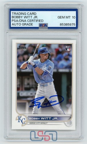 Bobby Witt Jr. Royals Signed 2022 Topps Complete Set RC #660 PSA/DNA GEM MT 10