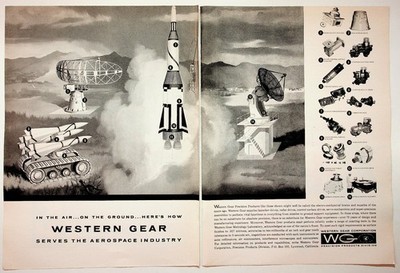 Vintage 1960s Western Gear Aerospace Industry Ad Rocket Radar Missile Ephemera