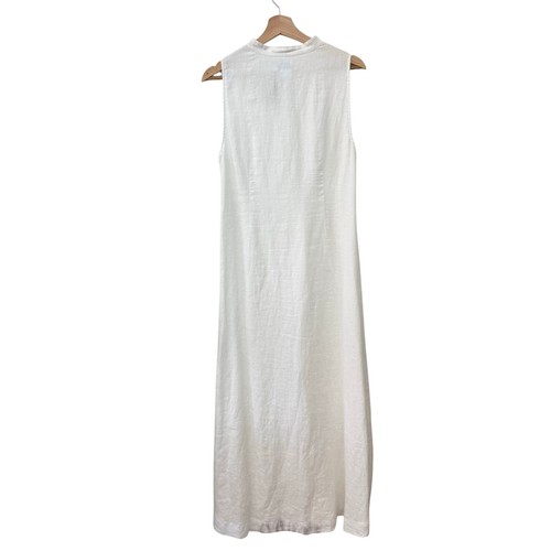 Island Company Persephone Maxikleid weiß Leinen High Low Größe M Resort Wear - Bild 4 von 8