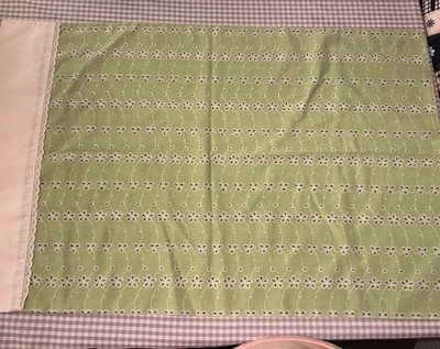 Vintage Twin Size Sheet Set Cotton Girls Green
