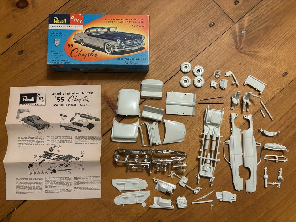 Revell AMT 1955 Chrysler New Yorker St Regis 1/32 Annual Kit # H-1201 Unbuilt 55 - Image 2 of 4