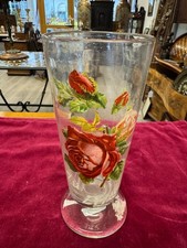 Andenkensglas Andenken Glas antik handbemalt Zur Erinnerung gro&szlig; 21cm Jugendstil