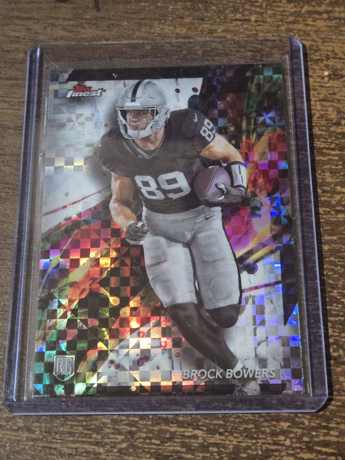2024 Topps Finest - Common Brock Bowers #82 Checkerboard Refractor (RC)