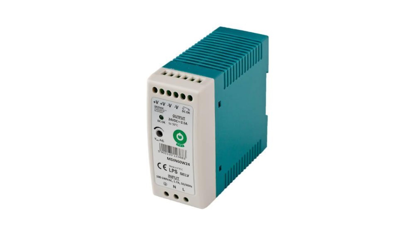 60W 24V/2.5A SLIM MDIN60W24 Rail Power Supply