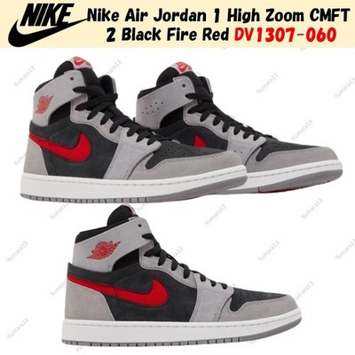 Nike Air Jordan 1 High Zoom CMFT 2 Black Fire Red DV1307-060 Men's Size