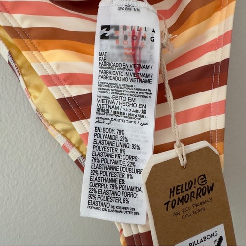 Nuevo con etiquetas Billabong Ray of Gold Traje de Baño Parte Inferior Bikini Rayas Elastizado Playa Piscina 12 - Imagen 11 de 13