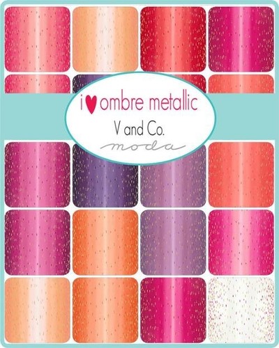 I Heart Ombre Metallic Dessert 10875DRM Moda Precuts - Dessert Roll - (20) - Picture 2 of 4