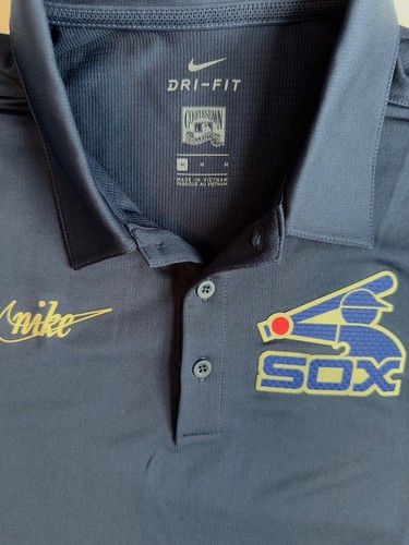 Nike Chicago White Sox Cooperstown Collection Polo Shirt NWT Blue Size Medium - 第 12/14 張圖片