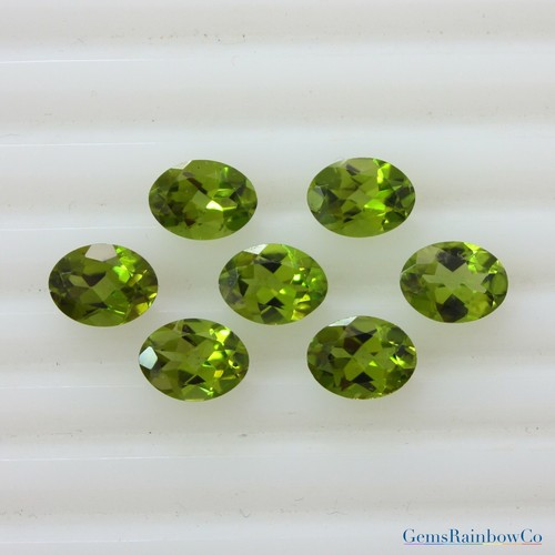 Olive Green Peridot Oval Faceted 6x4mm & 9x7mm Loose gemstone in lots 5 pieces - Picture 6 of 8