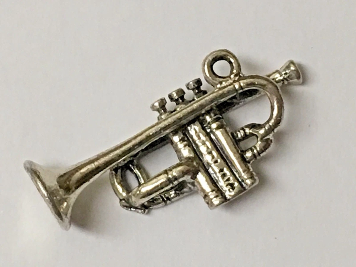 VINTAGE STERLING SILVER CHARM OF TRUMPET eBay