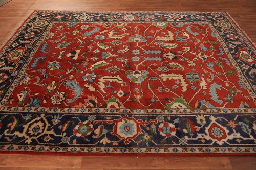 Elegance Redefined Hand-Knotted Heriz Serapi Indian Living Room 8x10 ft Rug - Picture 13 of 19