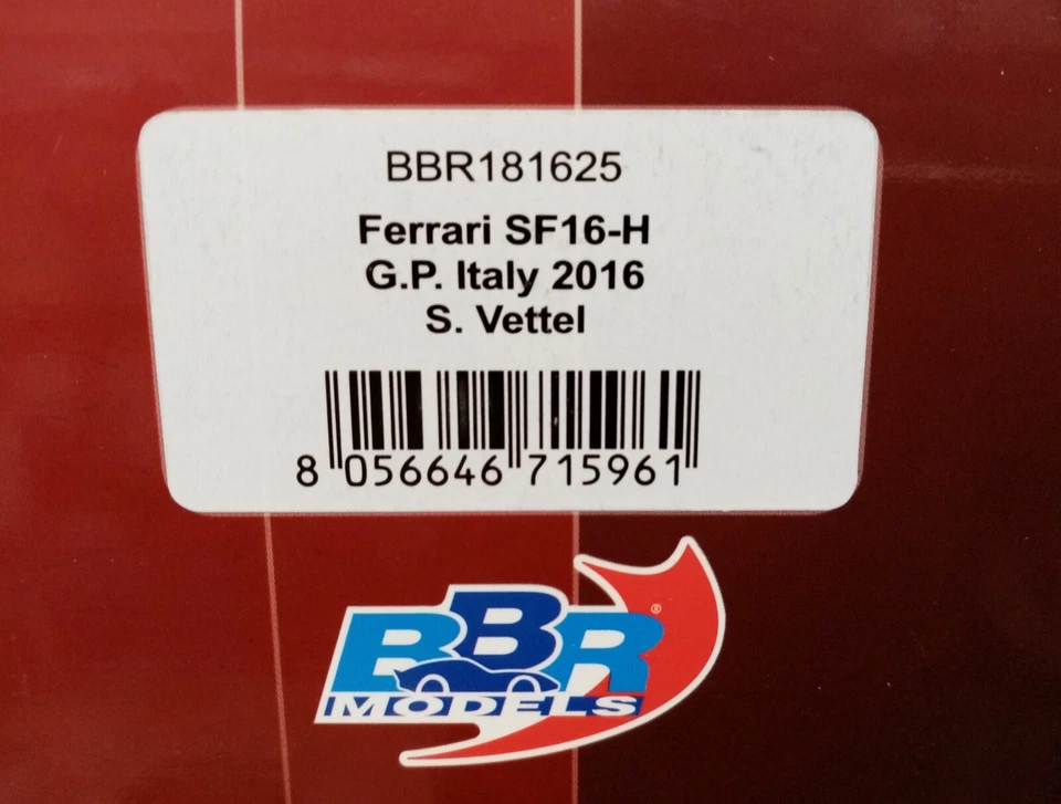 BBR 1/18 -FERRARI SF16-H G.P ITALY 2016 VETTEL   #5 BBR 181625 - Immagine 3 di 3