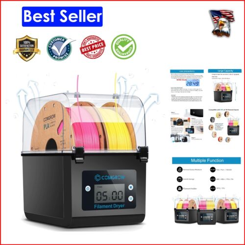 Large 3D Filament Dryer and Storage Box for Moisture-Free 3D Printing Essentials