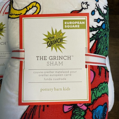 POTTERY BARN KIDS THE GRINCH QUILT & SHAM SET, FULL/QUEEN, EURO ~ CHRISTMAS - Picture 8 of 10