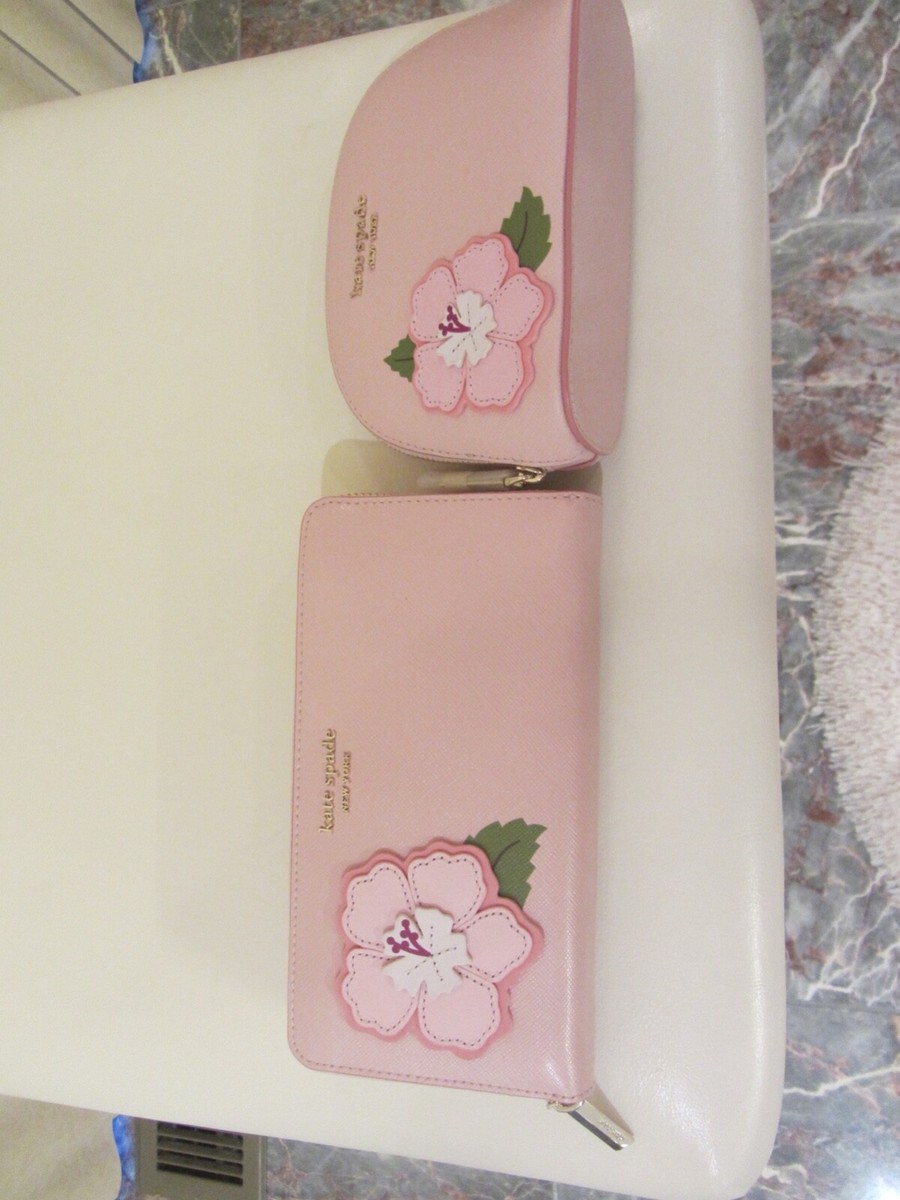 ✿aloha✿ kate spade 長財布 ハワイ限定 ハイビスカス 希少品 Kate Spade RARE Hawaii Hibiscus Med. Tote, Large Wallet