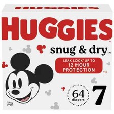 Huggies Snug  Dry Baby Diapers, Size 7, 64 Ct