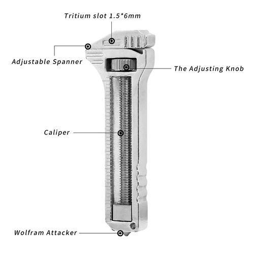 Pocket Wrench Multitool Compact Titanium Screwdriver Tool for Fishing, Adventure - Picture 5 of 14