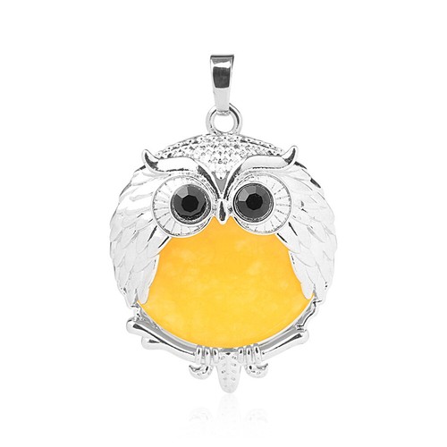 Piedra preciosa natural cuarzo cristal búhos colgante mujer collar joyería - Imagen 5 de 35