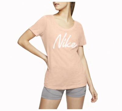 BNWT Women's Nike Dri-FIT Logo Training T-Shirt XS Peach