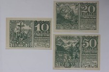 1920 Hinterstoder Austria Notgeld 10 Heller 20 Heller & 50 Heller Notes 41O9
