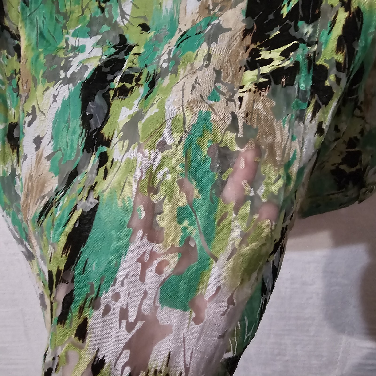 Women's Artsy Basic Button Up Sheer Jacket Size 1… - image 4