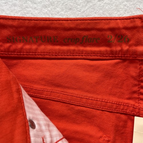 Talbots Signature Crop Flare Jeans Women's Size 2 - Bright Orange Capri Stretch - Picture 12 of 14