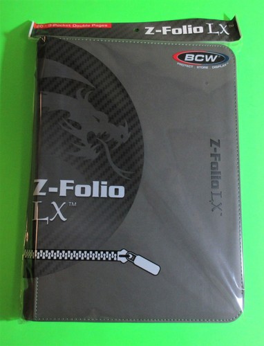 BCW GAMING Z-FOLIO 9-POCKET LX ALBUM - GRAY, HOLDS 360 CARDS, ZIPPER CLOSURE - Picture 1 of 2