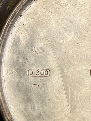 19th Swiss 800 Solid Silver Niello Hallmark Hunter Pocket Watch Case Only - Picture 8 of 11